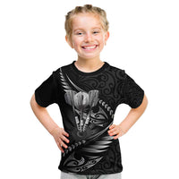 Personalised All Black New Zealand Darts Kid T Shirt Aoteroa Fern Maori Galaxy Style