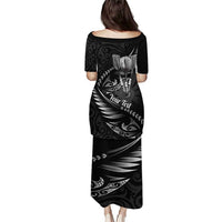 Personalised All Black New Zealand Darts Puletasi Aoteroa Fern Maori Galaxy Style