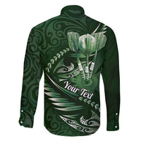 Personalised All Green New Zealand Darts Family Matching Off Shoulder Short Dress and Hawaiian Shirt Aoteroa Fern Maori Galaxy Style