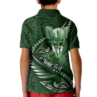 Personalised All Green New Zealand Darts Kid Polo Shirt Aoteroa Fern Maori Galaxy Style