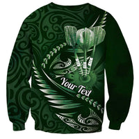 Personalised All Green New Zealand Darts Sweatshirt Aoteroa Fern Maori Galaxy Style