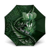 Personalised All Green New Zealand Darts Umbrella Aoteroa Fern Maori Galaxy Style - Polynesian Pride