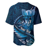 Personalised All Blue New Zealand Darts Baseball Jersey Aoteroa Fern Maori Galaxy Style