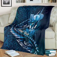 Personalised All Blue New Zealand Darts Blanket Aoteroa Fern Maori Galaxy Style