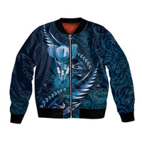 Personalised All Blue New Zealand Darts Bomber Jacket Aoteroa Fern Maori Galaxy Style