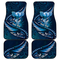 Personalised All Blue New Zealand Darts Car Mats Aoteroa Fern Maori Galaxy Style