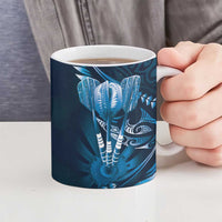 All Blue New Zealand Darts Ceramic Mug Aoteroa Fern Maori Galaxy Style - Polynesian Pride