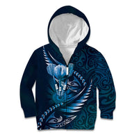 Personalised All Blue New Zealand Darts Kid Hoodie Aoteroa Fern Maori Galaxy Style