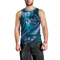 Personalised All Blue New Zealand Darts Men Tank Top Aoteroa Fern Maori Galaxy Style