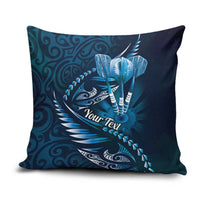 Personalised All Blue New Zealand Darts Pillow Cover Aoteroa Fern Maori Galaxy Style - Polynesian Pride