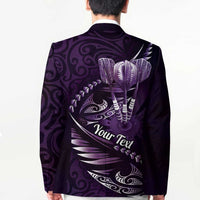 Personalised All Purple New Zealand Darts Blazer Aoteroa Fern Maori Galaxy Style - Polynesian Pride