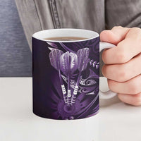 All Purple New Zealand Darts Ceramic Mug Aoteroa Fern Maori Galaxy Style - Polynesian Pride