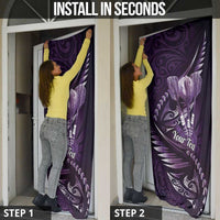 Personalised All Purple New Zealand Darts Door Cover Aoteroa Fern Maori Galaxy Style - Polynesian Pride
