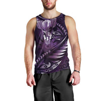 Personalised All Purple New Zealand Darts Men Tank Top Aoteroa Fern Maori Galaxy Style