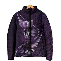 Personalised All Purple New Zealand Darts Padded Jacket Aoteroa Fern Maori Galaxy Style - Polynesian Pride