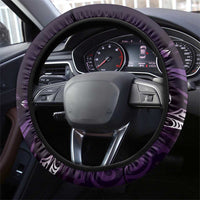 All Purple New Zealand Darts Steering Wheel Cover Aoteroa Fern Maori Galaxy Style