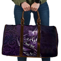 Personalised All Purple New Zealand Darts Travel Bag Aoteroa Fern Maori Galaxy Style - Polynesian Pride