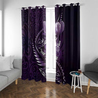 Personalised All Purple New Zealand Darts Window Curtain Aoteroa Fern Maori Galaxy Style