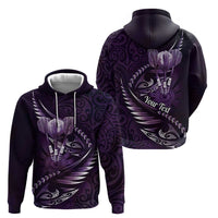 Personalised All Purple New Zealand Darts Zip Hoodie Aoteroa Fern Maori Galaxy Style