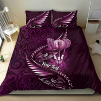 Personalised All Pink New Zealand Darts Bedding Set Aoteroa Fern Maori Galaxy Style
