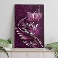 Personalised All Pink New Zealand Darts Canvas Wall Art Aoteroa Fern Maori Galaxy Style