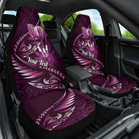 Personalised All Pink New Zealand Darts Car Seat Cover Aoteroa Fern Maori Galaxy Style
