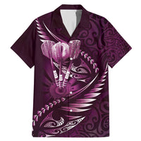 Personalised All Pink New Zealand Darts Family Matching Mermaid Dress and Hawaiian Shirt Aoteroa Fern Maori Galaxy Style