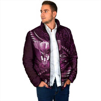Personalised All Pink New Zealand Darts Padded Jacket Aoteroa Fern Maori Galaxy Style - Polynesian Pride