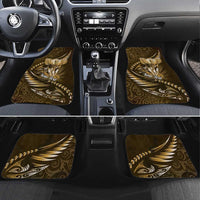 Personalised All Gold New Zealand Darts Car Mats Aoteroa Fern Maori Galaxy Style