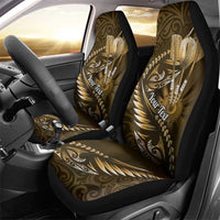 Personalised All Gold New Zealand Darts Car Seat Cover Aoteroa Fern Maori Galaxy Style