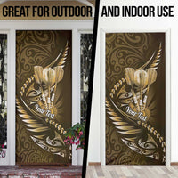 Personalised All Gold New Zealand Darts Door Cover Aoteroa Fern Maori Galaxy Style - Polynesian Pride