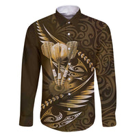 Personalised All Gold New Zealand Darts Family Matching Puletasi and Hawaiian Shirt Aoteroa Fern Maori Galaxy Style