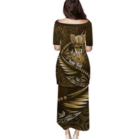 Personalised All Gold New Zealand Darts Puletasi Aoteroa Fern Maori Galaxy Style