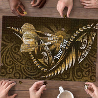 Personalised All Gold New Zealand Darts Puzzle Aoteroa Fern Maori Galaxy Style - Polynesian Pride