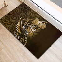 Personalised All Gold New Zealand Darts Rubber Doormat Aoteroa Fern Maori Galaxy Style
