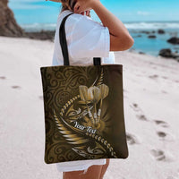 Personalised All Gold New Zealand Darts Tote Bag Aoteroa Fern Maori Galaxy Style - Polynesian Pride