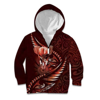 Personalised All Red New Zealand Darts Kid Hoodie Aoteroa Fern Maori Galaxy Style
