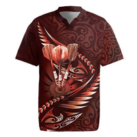 Personalised All Red New Zealand Darts Rugby Jersey Aoteroa Fern Maori Galaxy Style