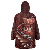 Personalised All Red New Zealand Darts Wearable Blanket Hoodie Aoteroa Fern Maori Galaxy Style