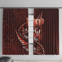 Personalised All Red New Zealand Darts Window Curtain Aoteroa Fern Maori Galaxy Style