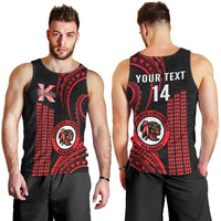 Personalised Hawaii Kahuku High And Intermediate School Men Tank Top Red Raiders Kakau Pattern LT14 - Polynesian Pride