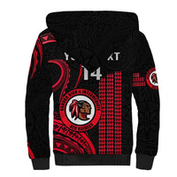 Personalised Hawaii Kahuku High And Intermediate School Sherpa Hoodie Red Raiders Kakau Pattern LT14 - Polynesian Pride