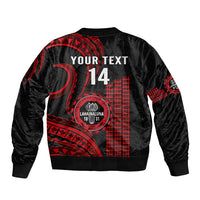 Personalised Hawaii Lahainaluna High School Sleeve Zip Bomber Jacket Polynesian Kakau Pattern LT14 - Polynesian Pride