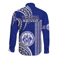 Hawaii Waiakea High School Long Sleeve Button Shirt Polynesian Kakau Pattern LT14 - Polynesian Pride