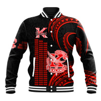 Personalised Hawaii Kalani High School Baseball Jacket Polynesian Kakau Pattern LT14 Unisex Red - Polynesian Pride