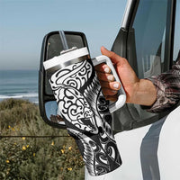 New Zealand Eel Tumbler With Handle Tuna Aotearoa Maori Patten - Black