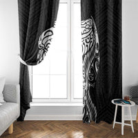 New Zealand Eel Window Curtain Tuna Aotearoa Maori Patten - Black