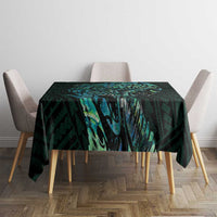 New Zealand Eel Tablecloth Tuna Aotearoa Maori With Paua Shell - Turquoise