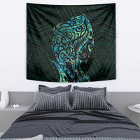 New Zealand Eel Tapestry Tuna Aotearoa Maori With Paua Shell - Turquoise