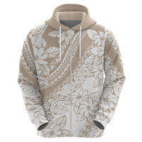 Polynesia Hoodie Polynesian Tropical Flowers Beige Pastel Vibes LT14 - Polynesian Pride